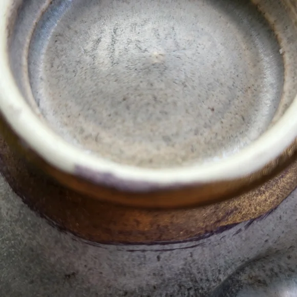 Vintage Studio Pottery Matte Blue and Gold Signed Trinket Dish - Picture 10 of 10